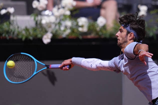 Lorenzo Musetti (ITA) during the match between Lorenzo Musetti (ITA) vs Casper Ruud (NOR) at the Italian Open in Rome, Tuesday, May 12, 2026. (Alfredo Falcone LaPresse)  Copyright: xAlfredoxFalcone LaPressex