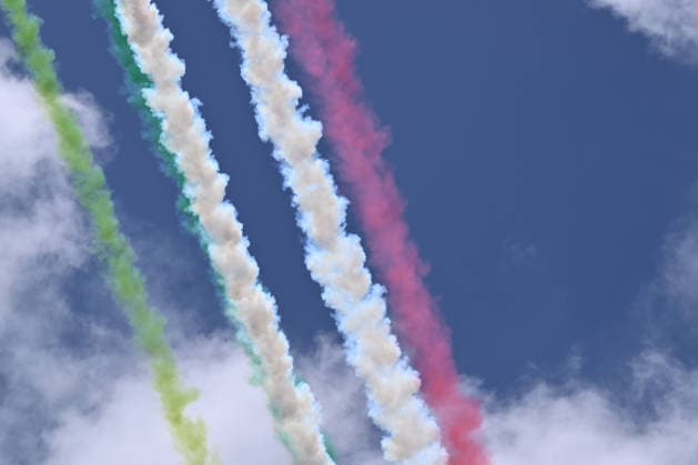 IPA84596673 - The passage of the Frecce Tricolori on the Central Tennis Curt during the Internazionali BNL d Italia Day Eight at Foro Italico on May 12, 2026 in Rome, Italy.  Copyright: xDomenicoxCippitelli IPAxSportx xx 84596673
