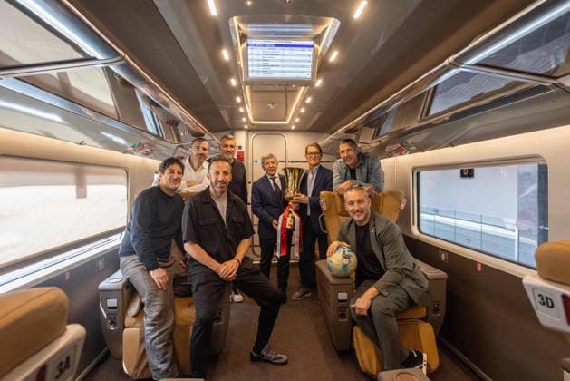 The Italian Cup s journey from Milan to Rome during the Frecciarossa Italian Cup 2025 2026 final soccer match between Lazio and Inter Milan at the Stadio Olimpico in Rome, Italy - May 12, 2026 - Soccer  Copyright: xPhotoxbyxStefanoxNicoli LaPressex