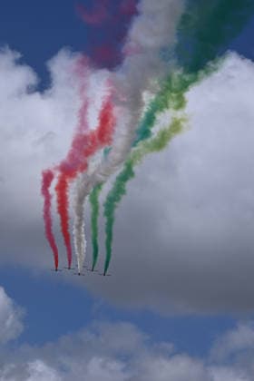 IPA84596711 - The passage of the Frecce Tricolori on the Central Tennis Curt during the Internazionali BNL d Italia Day Eight at Foro Italico on May 12, 2026 in Rome, Italy.  Copyright: xDomenicoxCippitelli IPAxSportx xx 84596711