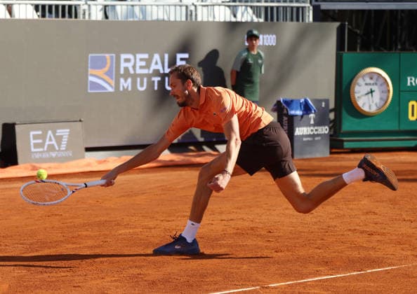 May 12, 2026, Rome, Lazio, Italy: DANIIL MEDVEDEV during the match against P. Llamas of Spain in the fourth round of tennis tournament ATP, Tennis Herren 1000 Internazionali BNL DÃ¢â‚¬â ¢Italia, Rome, Italy. Medvedev won 3:6, 6:4, 6:2. Rome Italy - ZUMAc278 20260512_zsp_c278_016 Copyright: xMarcinxCholewinskix