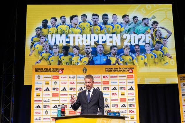 260512 Head coach Graham Potter of the Swedish men s national football team during a press conference on May 12, 2026 in Stockholm Photo Jonathan Näckstrand BILDBYRAN COP 94 JN0270 fotboll football soccer fotball vm fifa world cup presskonferens press conference sverige sweden sverige a bbeng  Copyright: JONATHANxNÄCKSTRAND BB260512JN006