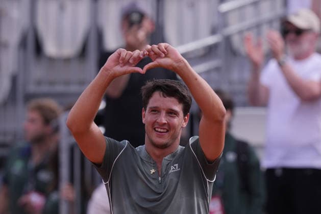 Luciano Darderi during the match between Luciano Darderi (ITA) vs Alexander Zverev (GER) at the Italian Open in Rome, Tuesday, May 12, 2026. (Alfredo Falcone LaPresse)  Copyright: xAlfredoxFalcone LaPressex