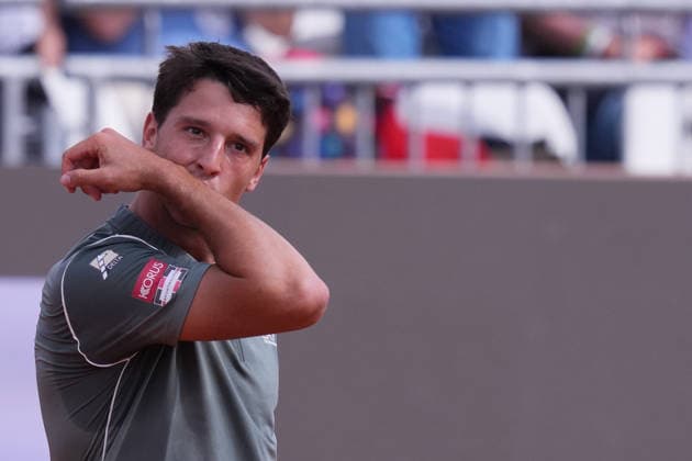 Luciano Darderi during the match between Luciano Darderi (ITA) vs Alexander Zverev (GER) at the Italian Open in Rome, Tuesday, May 12, 2026. (Alfredo Falcone LaPresse)  Copyright: xAlfredoxFalcone LaPressex