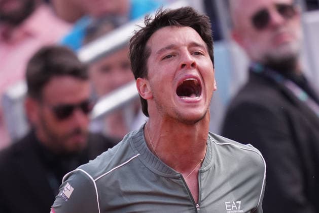 Luciano Darderi during the match between Luciano Darderi (ITA) vs Alexander Zverev (GER) at the Italian Open in Rome, Tuesday, May 12, 2026. (Alfredo Falcone LaPresse)  Copyright: xAlfredoxFalcone LaPressex