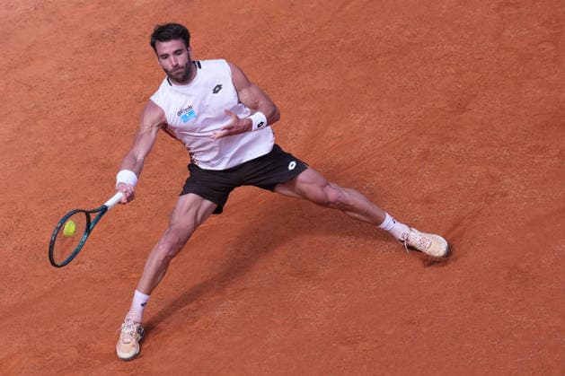 Andrea Pellegrino during the match between Jannik Sinner (ITA) vs Andrea Pellegrino (ITA) at the Italian Open in Rome, Tuesday, May 12, 2026. (Alfredo Falcone LaPresse)  Copyright: xAlfredoxFalcone LaPressex