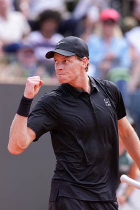 Jannik Sinner of Italy celebrates during the match against Andrea Pellegrino of Italy at the Internazionali BNL d Italia 2026 tennis tournament at Foro Italico in Rome (Italy) on May, 12, 2026. AntoniettaxBaldassarre