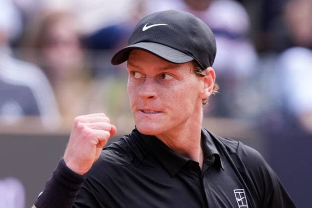 Jannik Sinner of Italy celebrates during the match against Andrea Pellegrino of Italy at the Internazionali BNL d Italia 2026 tennis tournament at Foro Italico in Rome (Italy) on May, 12, 2026. AntoniettaxBaldassarre