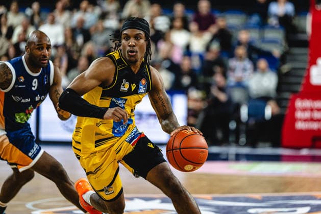Rostock, Germany 12 May 2026 easyCredit BBL Play Ins 2025 2026 Rostock Seawolves vs MHP Riesen Ludwigsburg In the picture Stefan Smith MHP RIESEN Ludwigsburg Stadthalle Rostock Mecklenburg Vorpommern Copyright: xFotostandx xVoelkerx