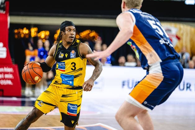 Rostock, Germany 12 May 2026 easyCredit BBL Play Ins 2025 2026 Rostock Seawolves vs MHP Riesen Ludwigsburg In the picture Stefan Smith MHP RIESEN Ludwigsburg Stadthalle Rostock Mecklenburg Vorpommern Copyright: xFotostandx xVoelkerx