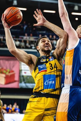 Rostock, Germany 12 May 2026 easyCredit BBL Play Ins 2025 2026 Rostock Seawolves vs MHP Riesen Ludwigsburg In the picture Gavin Schilling MHP RIESEN Ludwigsburg Stadthalle Rostock Mecklenburg Vorpommern Copyright: xFotostandx xVoelkerx