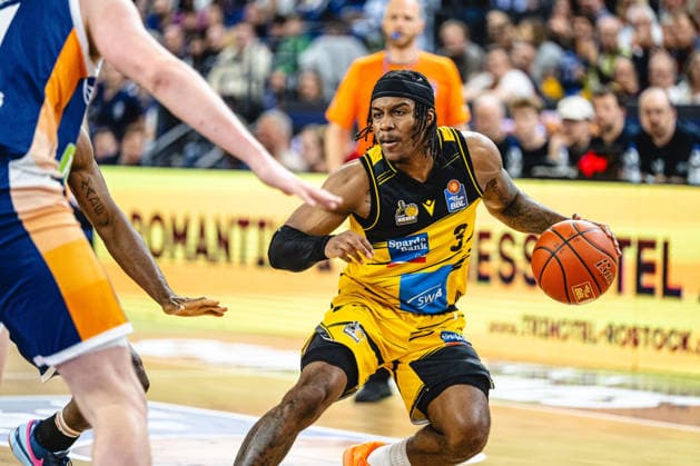 Rostock, Germany 12 May 2026 easyCredit BBL Play Ins 2025 2026 Rostock Seawolves vs MHP Riesen Ludwigsburg In the picture Stefan Smith MHP RIESEN Ludwigsburg Stadthalle Rostock Mecklenburg Vorpommern Copyright: xFotostandx xVoelkerx
