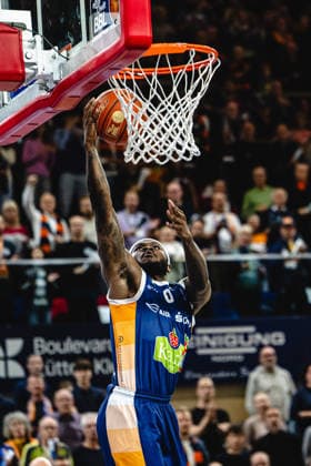 Rostock, Germany 12 May 2026 easyCredit BBL Play Ins 2025 2026 Rostock Seawolves vs MHP Riesen Ludwigsburg Pictured TJ Crockett Jr Rostock Seawolves Stadthalle Rostock Mecklenburg Vorpommern Copyright: xFotostandx xVoelkerx