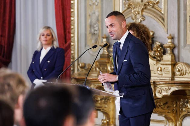 Marco Guida al Quirinale in occasione dell™incontro tra il presidente della Repubblica Sergio Mattarella e le delegazioni di Lazio e Inter, finaliste della Coppa Italia di calcio Frecciarossa 2025 2026, Roma, MartedÃ¬ 12 Maggio 2026 (Foto Roberto Monaldo LaPresse) Marco Guida at the Quirinale during the meeting between the President of the Republic Sergio Mattarella and the delegations of the Lazio and Inter football teams, finalists of the 2025 2026 Frecciarossa Italian Cup, Rome, Tuesday, May 12, 2026  Copyright: xRobertoxMonaldo LaPressex