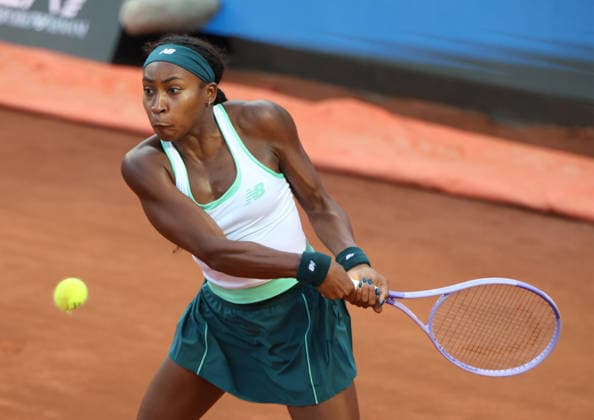 May 12, 2026, Rome, Lazio, Italy: COCO GAUFF of USA during the match against M. Andreeva in the quarterfinals of tennis tournament WTA, Tennis Damen 1000 Internazionali BNL DÃ¢â‚¬â ¢Italia, Rome, Italy. Rome Italy - ZUMAc278 20260512_zsp_c278_064 Copyright: xMarcinxCholewinskix