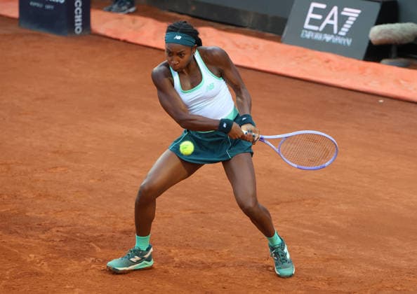 May 12, 2026, Rome, Lazio, Italy: COCO GAUFF of USA during the match against M. Andreeva in the quarterfinals of tennis tournament WTA, Tennis Damen 1000 Internazionali BNL DÃ¢â‚¬â ¢Italia, Rome, Italy. Rome Italy - ZUMAc278 20260512_zsp_c278_065 Copyright: xMarcinxCholewinskix