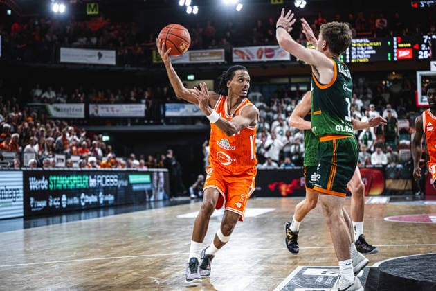 1 Basketball Bundesliga, easyCredit BBL, Season 2025 2026, Men, Play Ins, Match for 7th place, 12 05 2026, RASTA Vechta Gladiators Trier Alonzo Verge 11 RASTA Vechta in action Vechta RASTA Dome Lower Saxony Germany