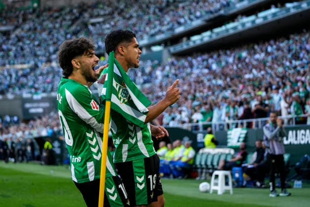 May 12, 2026, Sevilla, Sevilla, SPAIN: Cucho Hernandez of Real Betis celebrates a goal during the Spanish league, LaLiga EA Sports, football match played between Real Betis and Elche CF at La Cartuja stadium on May 12, 2026, in Sevilla, Spain. Sevilla SPAIN - ZUMAa181 20260512_zaa_a181_090 Copyright: xJoaquinxCorcherox