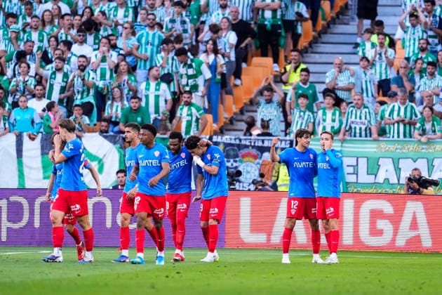 May 12, 2026, Sevilla, Sevilla, SPAIN: Hector Fort of Elche CF celebrates a goal during the Spanish league, LaLiga EA Sports, football match played between Real Betis and Elche CF at La Cartuja stadium on May 12, 2026, in Sevilla, Spain. Sevilla SPAIN - ZUMAa181 20260512_zaa_a181_101 Copyright: xJoaquinxCorcherox