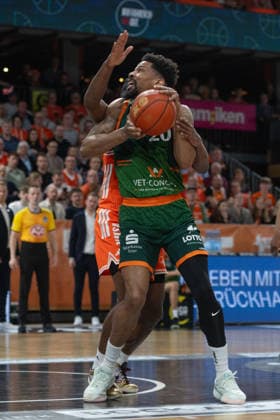 GER, Basketball, easy Credit BBL, Play Ins, Rasta Vechta vs VET CONCEPT Gladiators Trier 12 05 2026, Rasta Dome, Vechta, GER, easy Credit BBL, Play Ins, Rasta Vechta vs VET CONCEPT Gladiators Trier, in the picture Urald KING VET CONCEPT Gladiators Trier 20 Malik PARSONS Rasta Vechta 3 nordphotoxgmbhx xRojahn nph00310