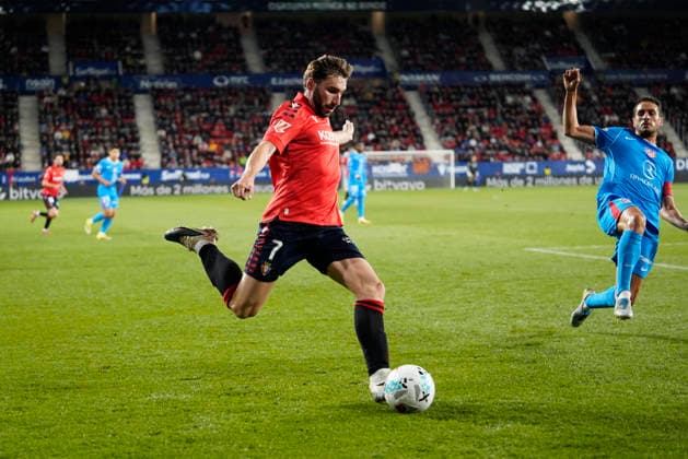 Jon Moncayola of CA Osasuna seen during LaLiga EA SPORTS game between teams of CA Osasuna and Atletico de Madrid (Mickael Ducint Ball Raw Images PT) Pamplona El Sadar Spain Copyright: xMickaelxDucintx mickaelducint_osasuna_atletico110