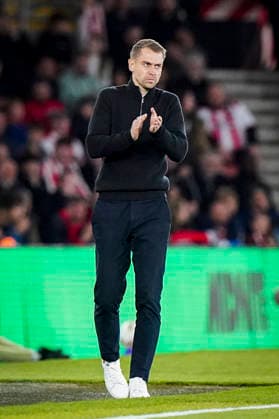Southampton v Middlesbrough, Sky Bet Championship Southampton Manager Tonda Eckert GER applauds his players during the Southampton v Middlesbrough EFL Sky Bet Championship Play-Off Semi-Final 2nd Leg match at St Mary s Stadium, Southampton, England on 12 May 2026 Credit: Robbie Hoad Every Second Media Editorial use only. All images are copyright Every Second Media Limited. No images may be reproduced without prior permission. All rights reserved. Premier League and Football League images are subject to licensing agreements with Football DataCo Limited. see https: www.football-dataco.com Copyright: xIMAGO EveryxSecondxMediax ESM-1990-0036 RobbiexHoadx xEveryxSecondxMediax