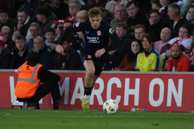 Southampton v Middlesbrough, EFL Sky Bet Championship, Play-Off Semi Final, Second Leg Football, St Marys Stadium, Southampton, UK - 12 May 2026 Tommy Conway of Middlesbrough. Southampton St Marys Stadium Southampton UK, UK NEWSPAPERS OUT Copyright: xSeanxRyanx