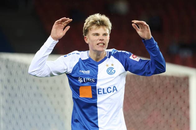 Grasshopper FC Winterthur Jonathan Asp Jensen GC 12 05 2026 Stadion Letzigrund Zuerich , SWITZERLAND, Season 2025 2026 Men Soccer Super League Grasshopper Club Zuerich FC Winterthur Jonathan Asp Jensen GC
