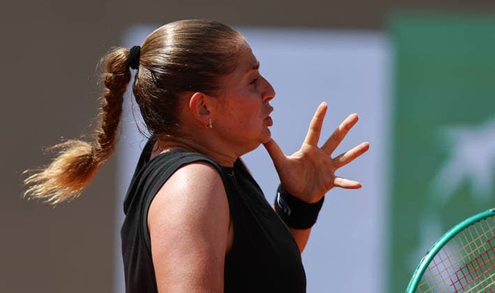 260512 -- ROME, May 12, 2026 -- Jelena Ostapenko reacts during the women s singles quarter final match between Sorana Cirstea of Romania and Jelena Ostapenko of Latvia at the WTA, Tennis Damen Italian Open in Rome, Italy, May 12, 2026. SPITALY-ROME-TENNIS-WTA-ITALIAN OPEN-WOMEN S SINGLES WangxKaiyan  (SP)ITALY-ROME-TENNIS-WTA-ITALIAN OPEN-WOMEN S SINGLES IMAGO WangxKaiyan  imago images 0856370151