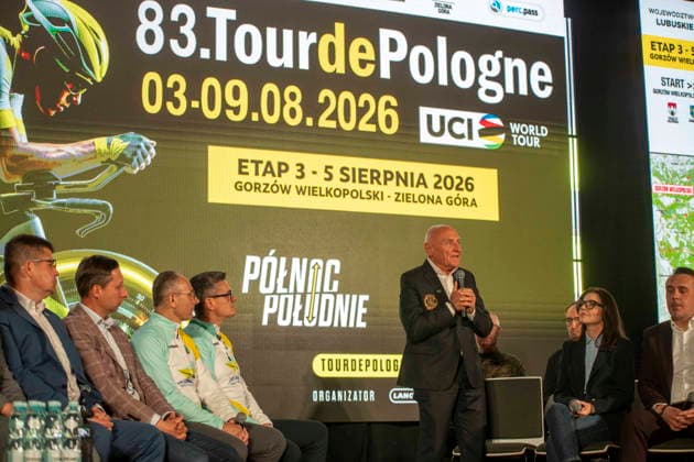 ZIELONA GORA 13.05.2026 KOLARSTWO SZOSOWE KONFERENCJA PRASOWA 83. TOUR DE POLOGNE -- press conference, PK, Pressekonferenz OF THE 83. TOUR DE POLOGNE CYCLING RACE NZ CZESLAW LANG FOT. TOMASZ BROWARCZYK 400mm.pl NEWSPIX.PL --- newspix.pl 