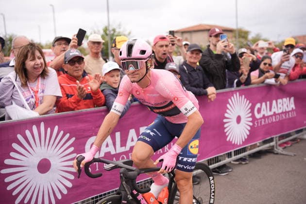 I taly™s Giulio Ciccone of Lidl-Trek pink jersey during Stage 5 of the Giro d™Italia, from Praia a Mare to Potenza, Italy, Wednesday, May 13, 2026.  Copyright: xMarcoxAlpozzi LaPressex