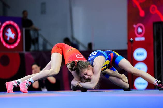 U17 Wrestling European Championships 43kg WW Valia Georgiana Harsan ROU df Finja Viviane Strauch GER Copyright: xKostadinxAndonov xUnitedxWorldxWrestlingx Kostadin Andonov United World Wrestling