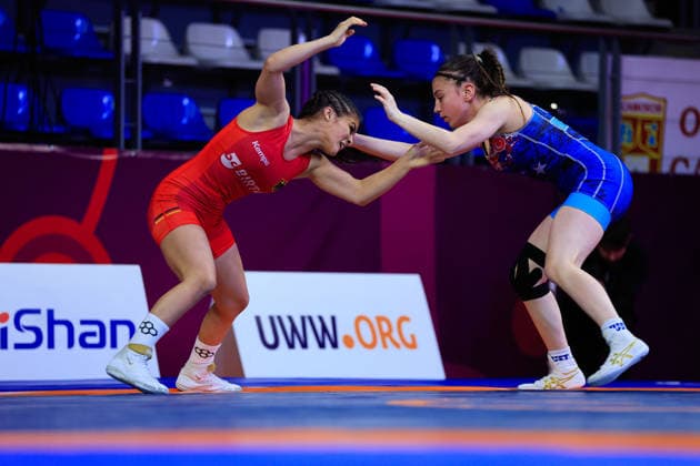 U17 Wrestling European Championships 49kg WW Madina Bayramova GER df Emine Beyza Bariskan TUR Copyright: xKostadinxAndonov xUnitedxWorldxWrestlingx Kostadin Andonov United World Wrestling