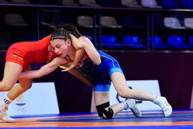 U17 Wrestling European Championships 49kg WW Madina Bayramova GER df Emine Beyza Bariskan TUR Copyright: xKostadinxAndonov xUnitedxWorldxWrestlingx Kostadin Andonov United World Wrestling