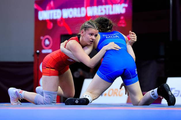 U17 Wrestling European Championships 57kg WW Ana Rachiteanu MDA df Leni Heinicke GER Copyright: xKostadinxAndonov xUnitedxWorldxWrestlingx Kostadin Andonov United World Wrestling