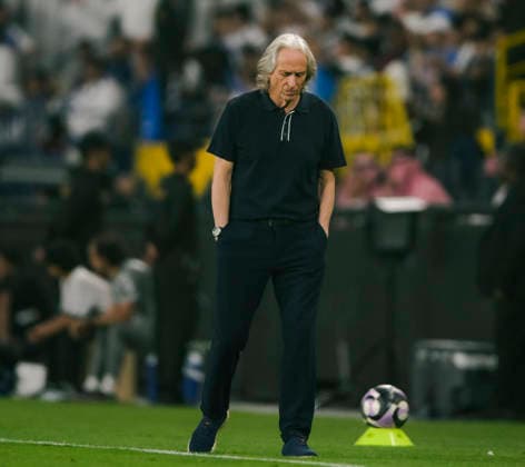 RIYADH, SAUDI ARABIA - MAY 12: Al Nassr Head Coach Jorge Jesus shows dejection during the Saudi Pro League match between Al Nassr and Al Hilal at Al Awwal Park on May 12, 2026 in Riyadh, Saudi Arabia.  Copyright: xKhalidxAlhaj MBxMediax