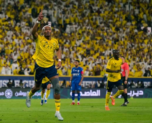 RIYADH, SAUDI ARABIA - MAY 12: Mohamed Simakan of Al Nassr celebrates after scoring his sides first goal during the Saudi Pro League match between Al Nassr and Al Hilal at Al Awwal Park on May 12, 2026 in Riyadh, Saudi Arabia.  Copyright: xKhalidxAlhaj MBxMediax