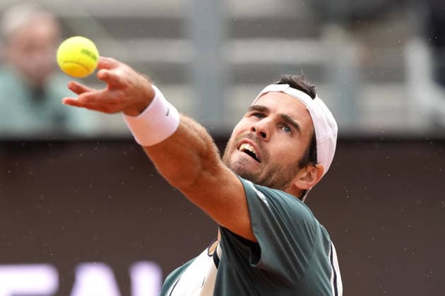 Karen Khachanov of Russia during the match against Casper Ruud of Norway at the Internazionali BNL d Italia 2026 tennis tournament at Foro Italico in Rome (Italy) on May, 13, 2026. AntoniettaxBaldassarre