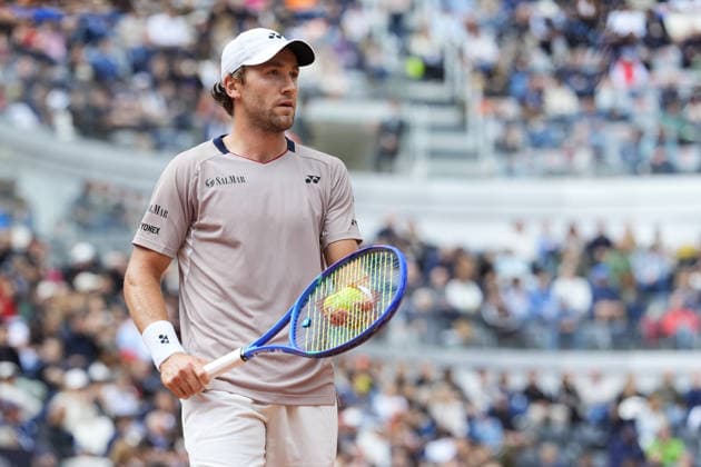 Casper Ruud of Norway during the match against Karen Khachanov of Russia at the Internazionali BNL d Italia 2026 tennis tournament at Foro Italico in Rome (Italy) on May, 13, 2026. AntoniettaxBaldassarre