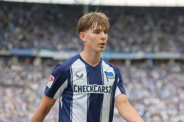 10 05 2025, xtgx, Soccer 2 Bundesliga, Hertha BSC Berlin SpVgg Greuther Fürth emspor, v l Kennet Eichhorn Hertha, 23 Portrait, Portraet, Einzelbild DFL DFB REGULATIONS PROHIBIT ANY USE OF PHOTOGRAPHS as IMAGE SEQUENCES and or QUASI VIDEO Berlin