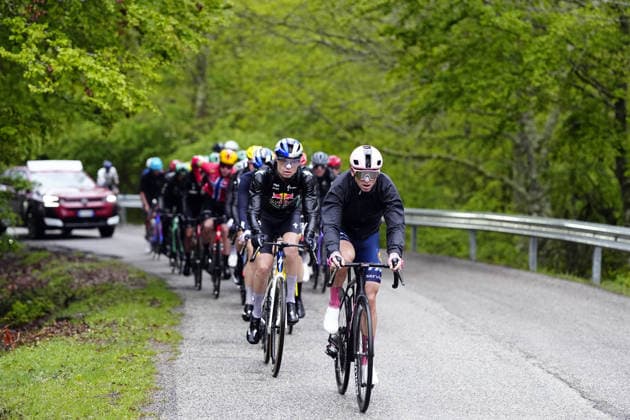 The pack rides during Stage 5 of the Giro d™Italia, from Praia a Mare to Potenza, Italy, Wednesday, May 13, 2026.  Copyright: xFabioxFerrari LaPressex