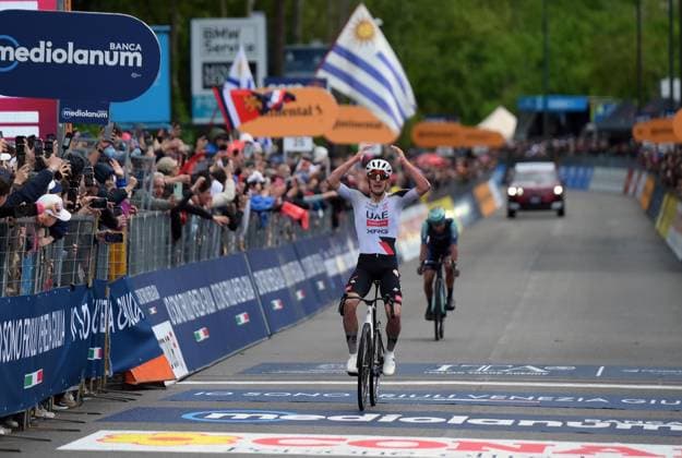 IPA84643128 - Stage 5 Praia a Mare-Potenza, Igor Arrieta (UAE Team Emirates XRG) stage winner during Stage 5 - Praia a Mare - Potenza, Giro d Italia race in Potenza, Italy, May 13 2026  Copyright: xPasqualexGolia IPAxSportx xx 84643128