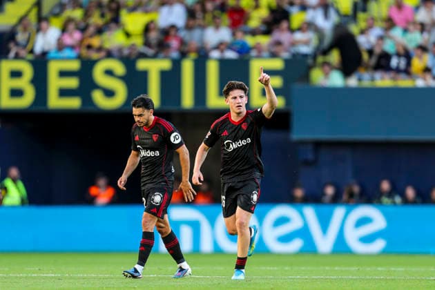 May 13, 2026, Villarreal, Castellon, SPAIN: Joaquin Martinez Oso of Sevilla FC celebrates a goal during the Spanish league, LaLiga EA Sports, football match played between Villarreal CF and Sevilla FC at La Ceramica stadium on May 13, 2026, in Villarreal, Spain. Villarreal CF V Sevilla FC - LaLiga EA Sports  - ZUMAa181 20260513_zaa_a181_044 Copyright: xIvanxTerronx