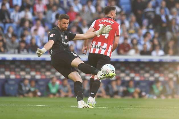 ESP LaLiga EA Sports RCD Espanyol v Athletic Club Unai Simon of Athletic in action during LaLiga EA Sports, between RCD Espanyol v Athletic Club played at RCDE Stadium in Llobregat, Barcelona on May 13th, 2026 in Spain Spain Futbol Copyright: xPacoxLargox xAgenciaxLOFx