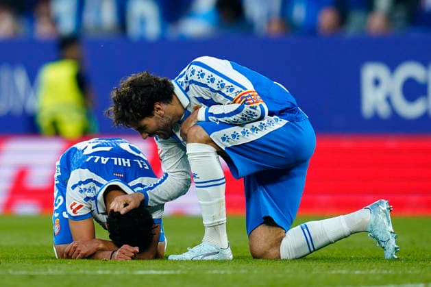 ESP: RCD Espanyol - Athletic Club . La Liga EA Sports. Matchday 36 Omar El Hilali and Leandro Cabrera of RCD Espanyol during the La Liga EA Sports match between RCD Espanyol and Athletic Club de Bilbao played at RCDE Stadium on May 13, 2026 in Barcelona, Spain. kpng Copyright: xSergioxRuizxx xPRESSINPHOTOx PS_260513_ESP_ATH_2526_033