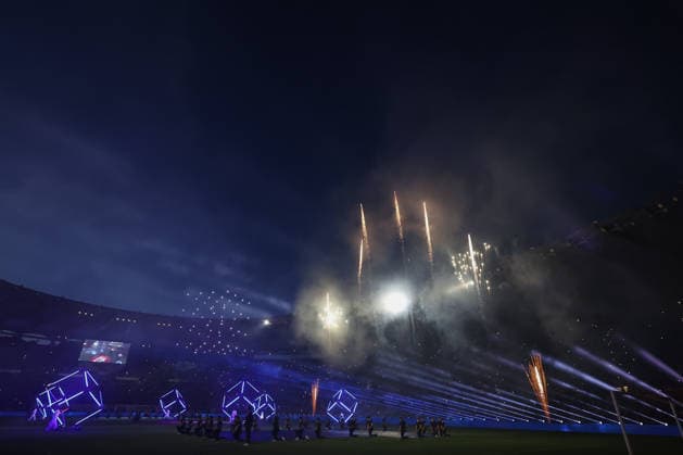 Lazio v Inter Milan - Italian Cup final match ROME, ITALY - MAY 13: A view of the opening show before the start of the Italian Cup football final match between Lazio and Inter Milan at the Olympic stadium in Rome, Italy, on May 13, 2026. Riccardo De Luca Anadolu Rome Italy. Editorial use only. Please get in touch for any other usage.  Copyright: x2026xAnadoluxRiccardoxDexLucax