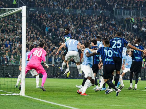 Coppa Italia final SS Lazio and FC Internazionale Inter s French forward Marcus Thuram scores against lazio goal of 0-1 during the Coppa Italia final between SS Lazio and FC Internazionale at the Stadio Olimpico in Rome on 13 May 2026. ABP19842_1 Copyright: xAntonioxBalascox