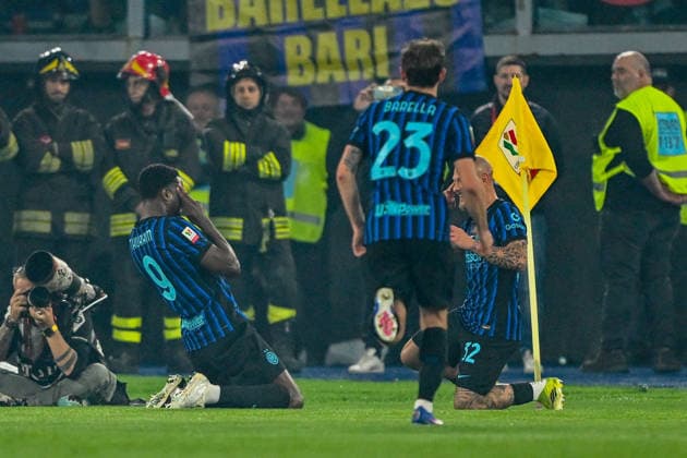 InterÕs Marcus Thuram celebrating for LazioÕs Adam Marusic own goal during the Frecciarossa Italian Cup 2025 2026 final soccer match between Lazio and Inter Milan at the Stadio Olimpico in Rome, Italy - May 13, 2026 - Soccer  Copyright: xTanoxPecoraro LaPressex