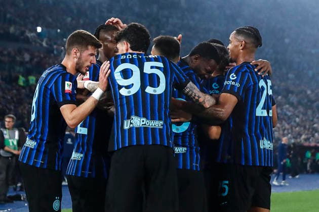 May 13, 2026, Roma: Inter™s Marcus Thuram jubilates with his teammates after scoring the 0-1 goal during during the Italian Cup final soccer match between SS Lazio and FC Inter at Olimpico stadium in Rome, Italy, 13 May 2026. ANSA ANGELO CARCONI. Coppa Italia Final - SS Lazio Vs FC Inter  - ZUMAa110 20260513_zaf_a110_040 Copyright: xAngeloxCarconix
