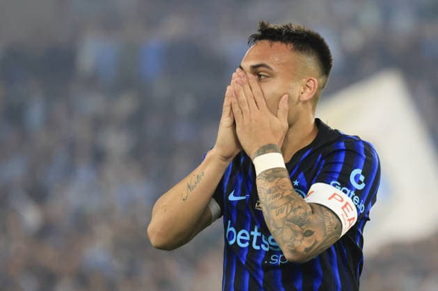 Lazio v Inter Milan - Italian Cup final match ROME, ITALY, MAY 13: Lautaro Martinez, of Inter Milan, reacts after missing a scoring chance during the Italian Cup football final match between Lazio and Inter Milan at the Olympic stadium in Rome, Italy, on May 13, 2026. Riccardo De Luca Anadolu Rome Italy. Editorial use only. Please get in touch for any other usage.  Copyright: x2026xAnadoluxRiccardoxDexLucax